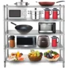 VEVOR Storage Shelf 4/5-Tier Storage Shelving w/Adjustable Height Unit Stainless Steel Garage Shelf for Kitchen Warehouse Garage 2