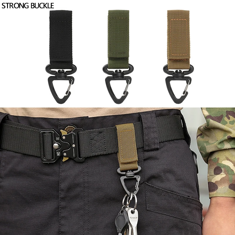 Outdoor Camping Karabiner Nylon Molle Taktische Rucksack Schlüssel Haken Gurtband Schnalle System Gürtel Schnalle Hängen Klettern Zubehör