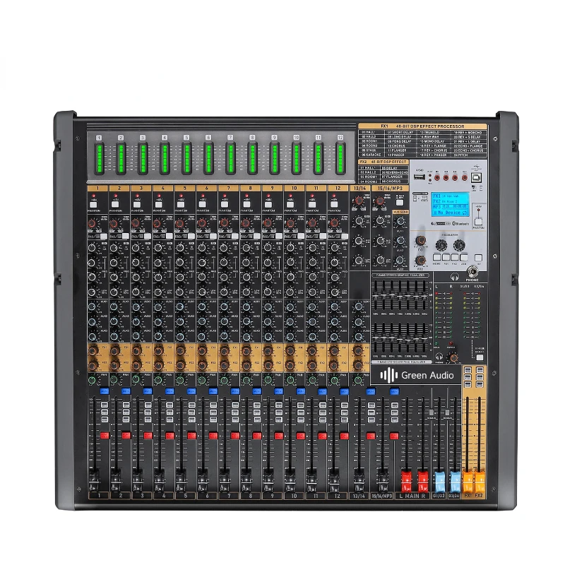 

GAX-TFB16 New TFB series mixer 12-channel stage DJ mixer with sound card four group output AUX audio mixer