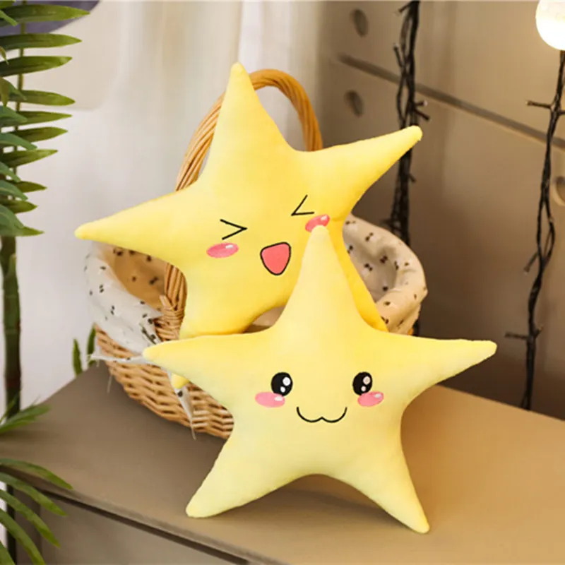 High Quality Cute Hugging Pillow Home Soft Plush Toys For Children Happy Yellow Star Plush Stuffed Animal Toy  Sofa Cushion