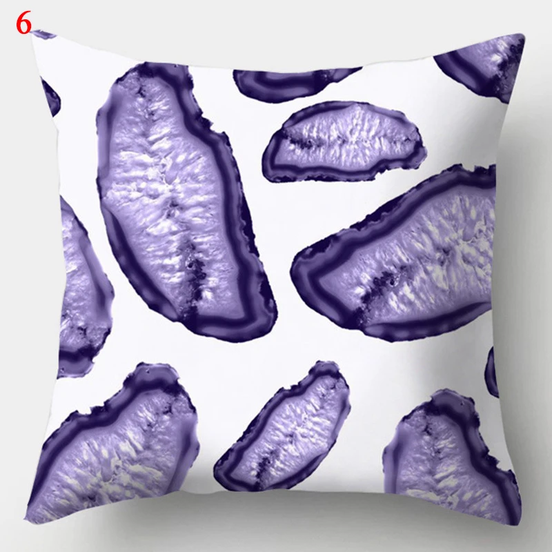 45x45cm Purple Geometric Print Pillow Covers Decorative Square Cushion Cover Polyester Throw Pillow Case for Home Sofa Decor 