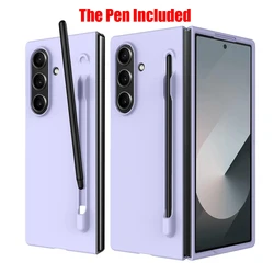 Slim Matte Shockproof Cover with S Pen Holder - Galaxy Z Fold4 (Purple)