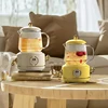 Health Cup Glass Electric Kettle 600ml Anti-dry Fast Boiling Kettle Health Preserving Pot Household Office Retro Thermo Teapot 2