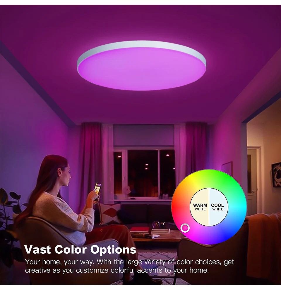 Smart Ceiling lamp RGBCW Ceiling Light Wifi APP Voice Control With Alexa Yandex 30W LED Lights For Livingroom decoration Bedroom