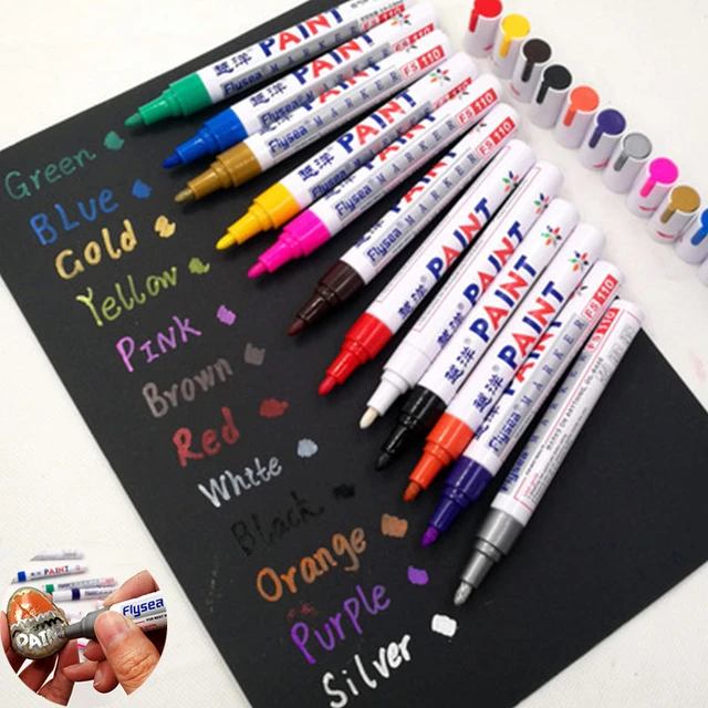 Toyo Oil Paint Marker Pen Permanent Markers For Car Tire And All Surfaces  White Silver Gold - Art Markers - AliExpress