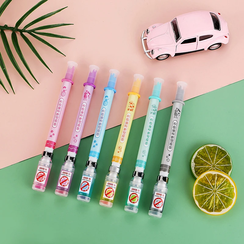 

Creative Cute Pen Simulation Vaccine Syringe Gel Pen Realistic Syringe Shape Ballpoint Pens Kawaii School Office Stationery