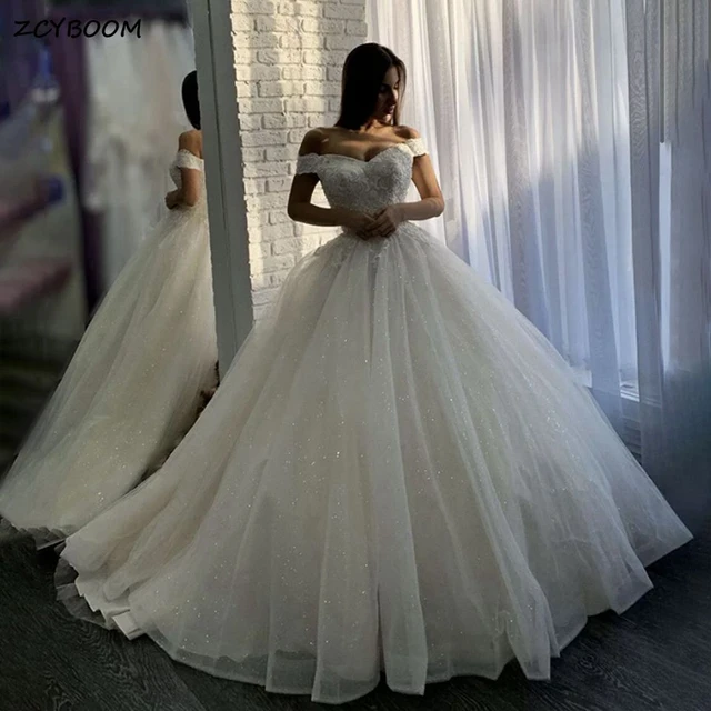 2023 Vestidos De Casamento Da Princesa De Luxo Tule Manga Longa Rendas  Miçangas Lantejoulas Robe De Mariee Mariage Vestido De Noiva Feito Sob  Encomenda - AliExpress