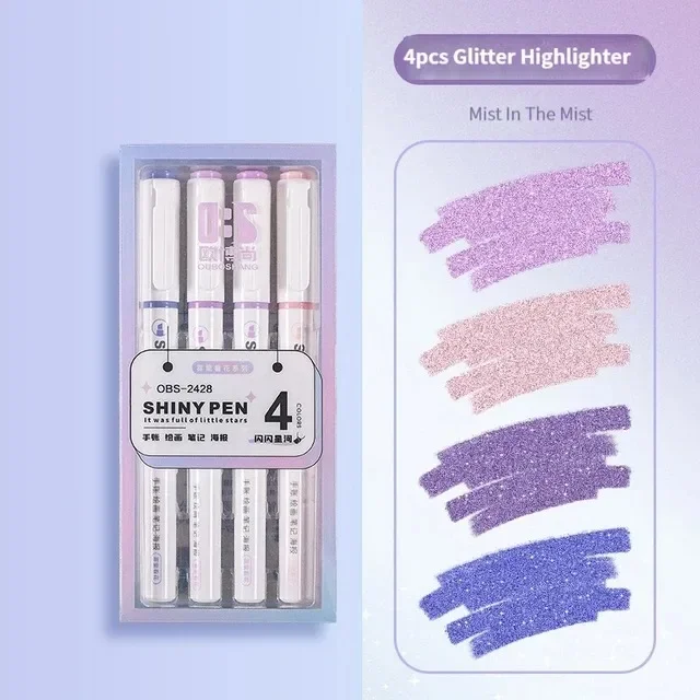Kawaii Glitter Pastel Highlighter Set 2