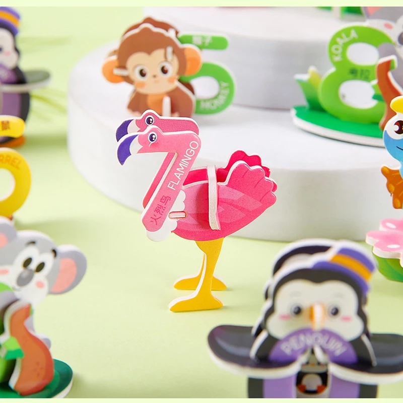 Set of 20 Colorful 3D Cartoon Animal Foam Puzzle Toys for Kids – Educational and Fun Gift for Birthdays, Party Favors, and Classroom Rewards