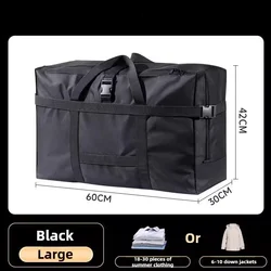 Durable Large - Capacity Oxford Cloth Storage and Packing Bag for Clothes and Blankets (Black - L)
