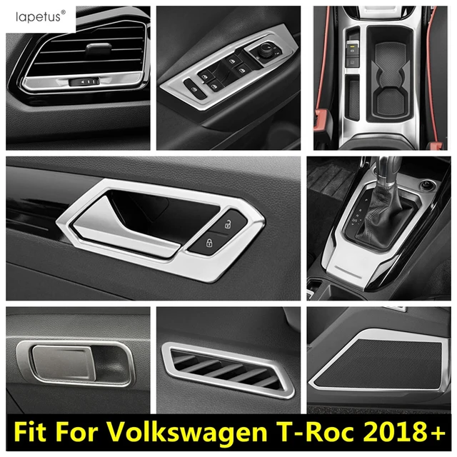 Edelstahl zubehör für Volkswagen T-Roc T Roc 2018-2022 Handschuh fach  Armaturen brett Luft AC Fensterheber Getriebe verkleidung Verkleidung -  AliExpress