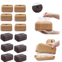 Japanese Tissue Box Napkin Storage Holder Wooden Cover ABS Toilet Paper Case Container Simple Stylish Home Car Desktop Organizer 1