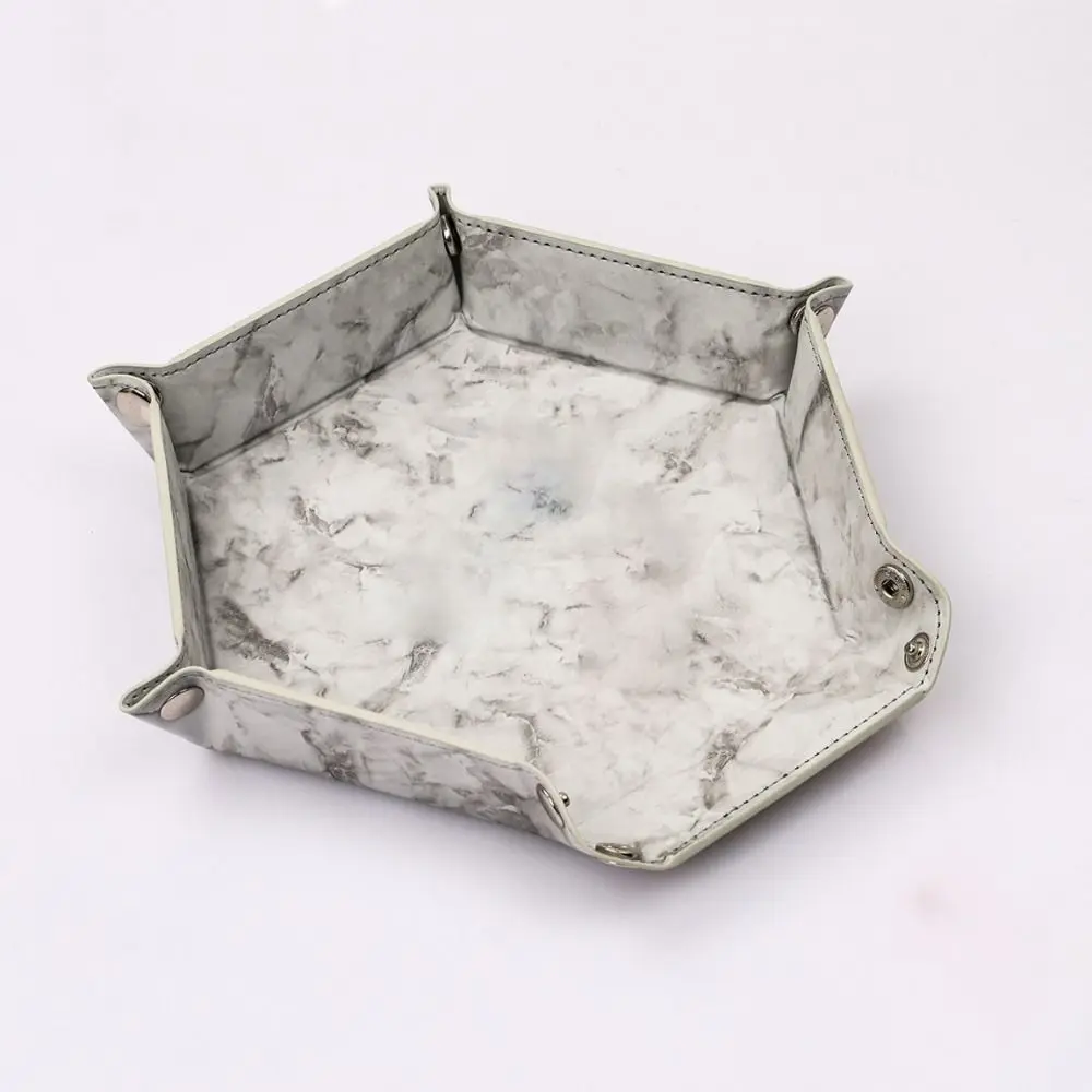 Foldable Tray Box PU Leather Tray 6 Color for Choose Double-sided Use Soft Leather Portable Folding Accessory Favorites Box
