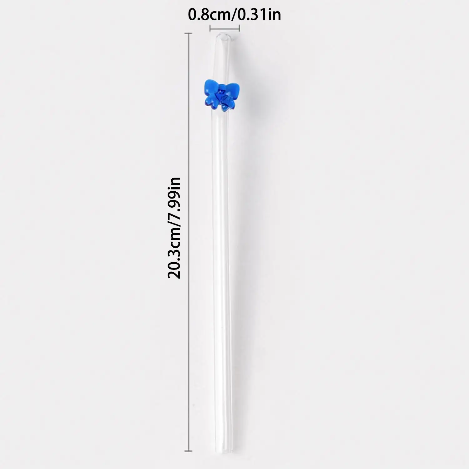 1 Pcs Cute Bowtie Glass Heat-Resistant Straw Reusable Cocktail Juice Drinking Straw For Festival Wedding Party