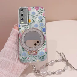 Charmante Bloemen Telefoonaccessoireset met Lanyard en Standhouder