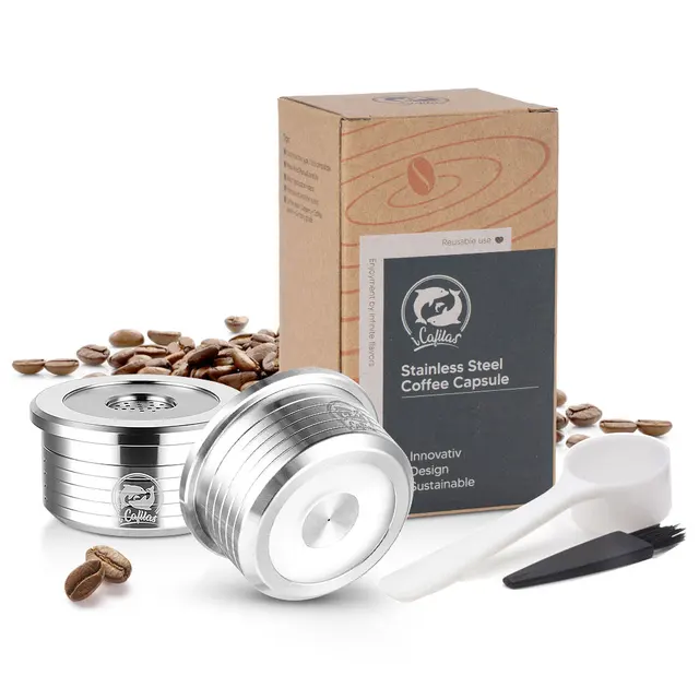 Stainless Steel Reusable Coffee Capsules Kitchen Reusable Coffee Capsule Cup Filter Compatible For Delta Q Coffee Accessories