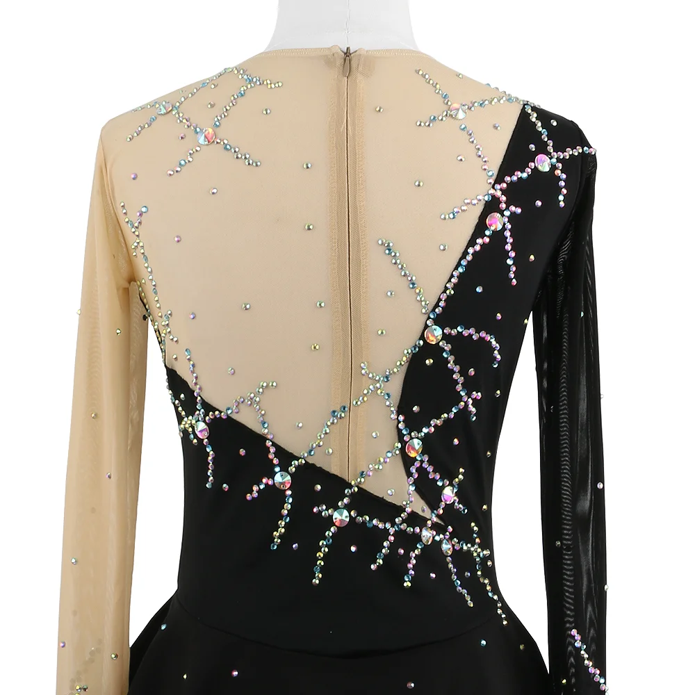 Zagitova Figure Skating Dress Women Girls Ice Skating Skirt Competition Gradient Blue Mesh Skirt Gymnastics