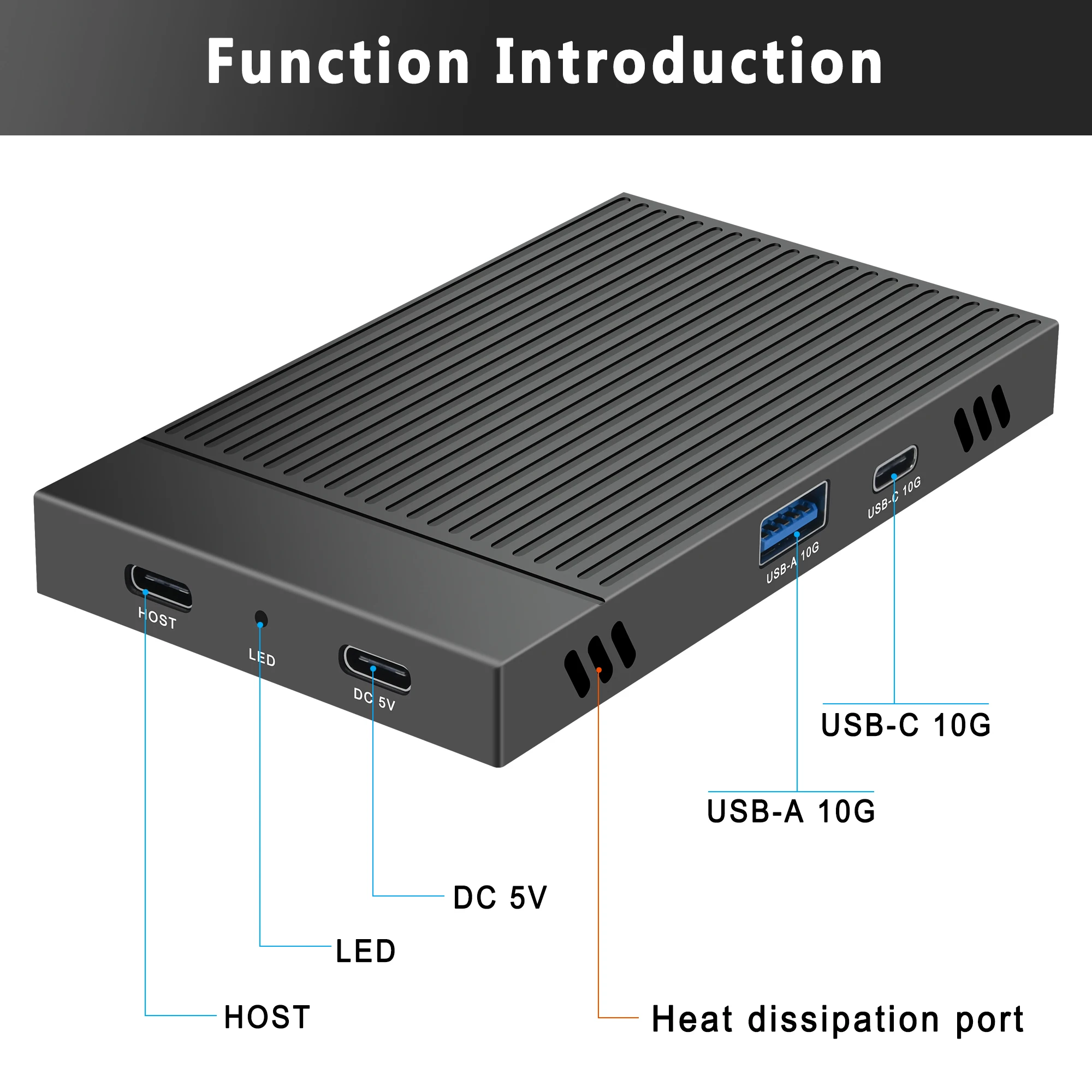 2 in one Dual Bay M.2 NVME Enclouse M.2 2bay NVMe hub usb3.2 gen2 10Gpcs USB + C,ssd enclosure,hard drive enclosure