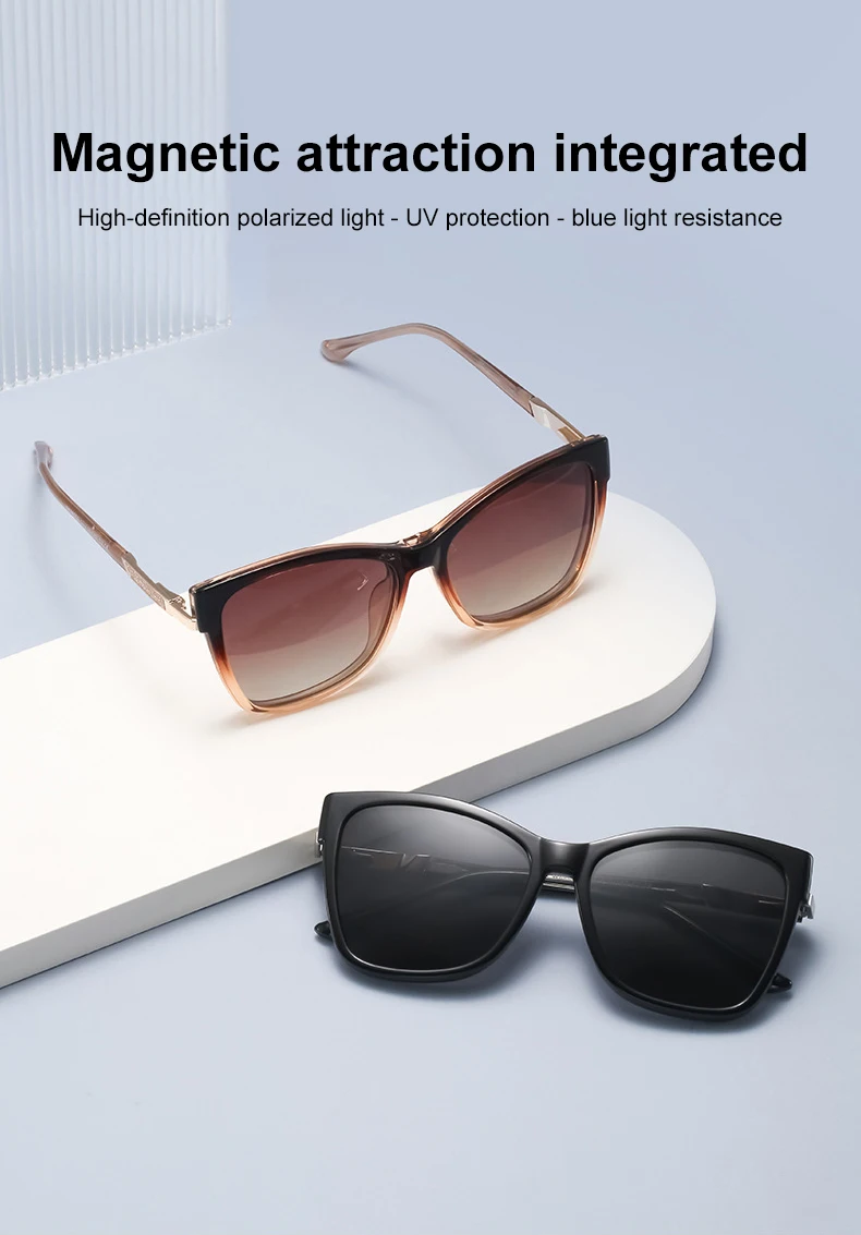 Sunglasses frame flexing slightly to show durability