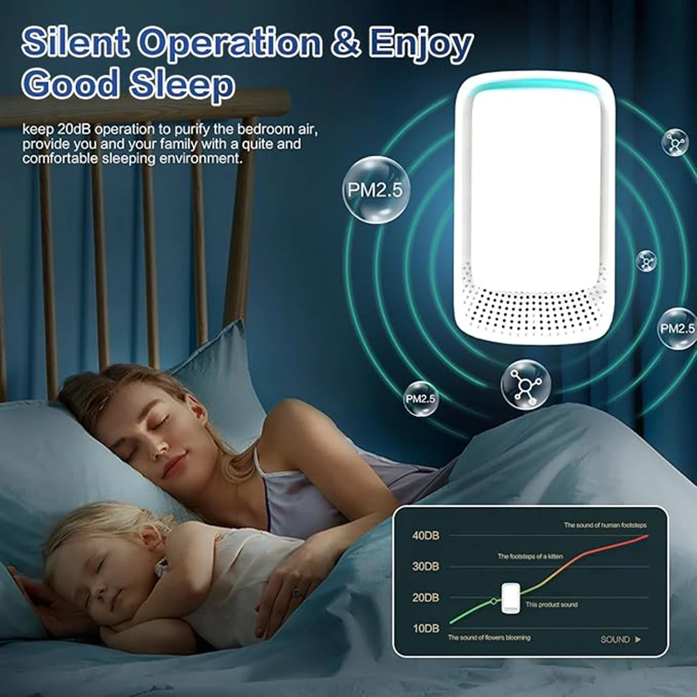 منقي هواء صغير محمول معطر ومزيل الروائح الكريهة ال...