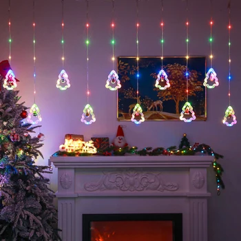 زينة عيد الميلاد للمنزل داخلي Led الستار أضواء الأسلاك النحاسية ضوء سلسلة ضوء الليل هدية عيد الميلاد السنة الجديدة 2026 ديكور 1