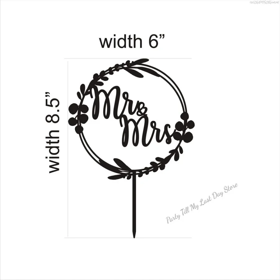Bride and Groom Engagement Party MR & MRS Wooden Cake Plug Love Wooden Cake Decoration