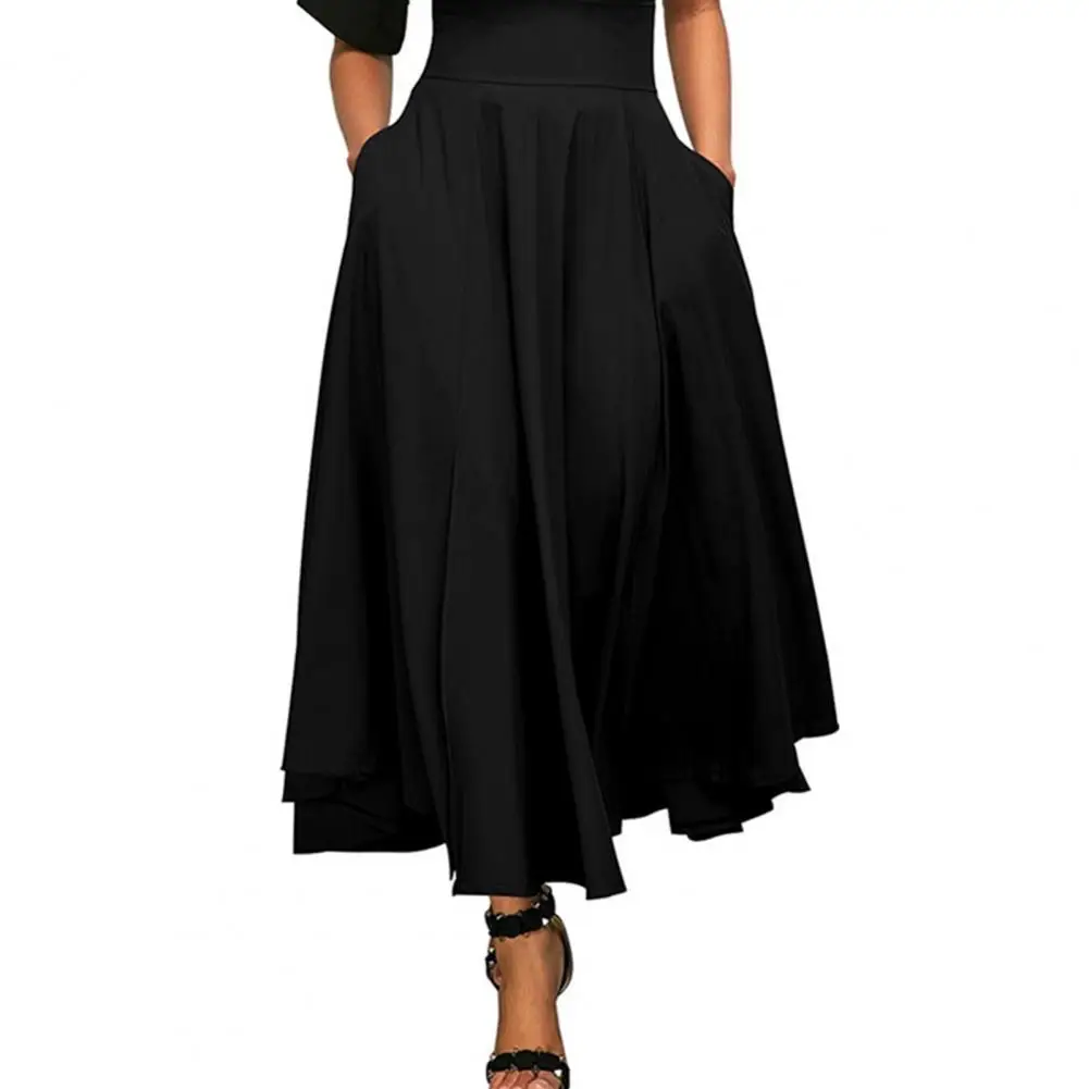 New Boho Vintage Women Pleated Maxi Skirts High Waist Bandage Bownot Party Solid Color Ladies Elegant Pleated Maxi Skirt Clothes