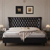 180x200cm black Headboard Double bed king size modern wooden bed frame full size Artificial Leather luxury bedroom Furniture 2 180x200cm black Headboard Double bed king size modern wooden bed frame full size Artificial Leather luxury bedroom Furniture 2