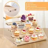2-7 Layer Acrylic Wood Display Stand Cosmetic Perfume Cupcakes Holder Showcase Organizer Doll Mini Figure Toy Model Storage Rack 2