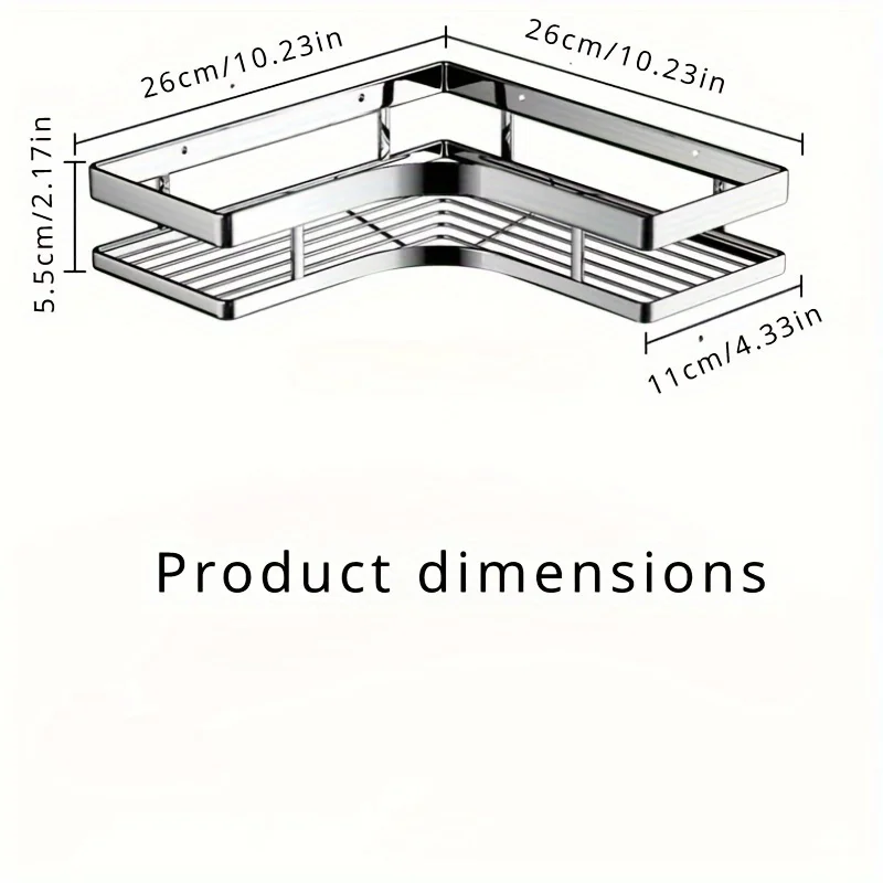 Wall Mounted Bathroom Shelf Organizer with Thickened Iron Triangle Frame, Kitchen Corner Shelf 3