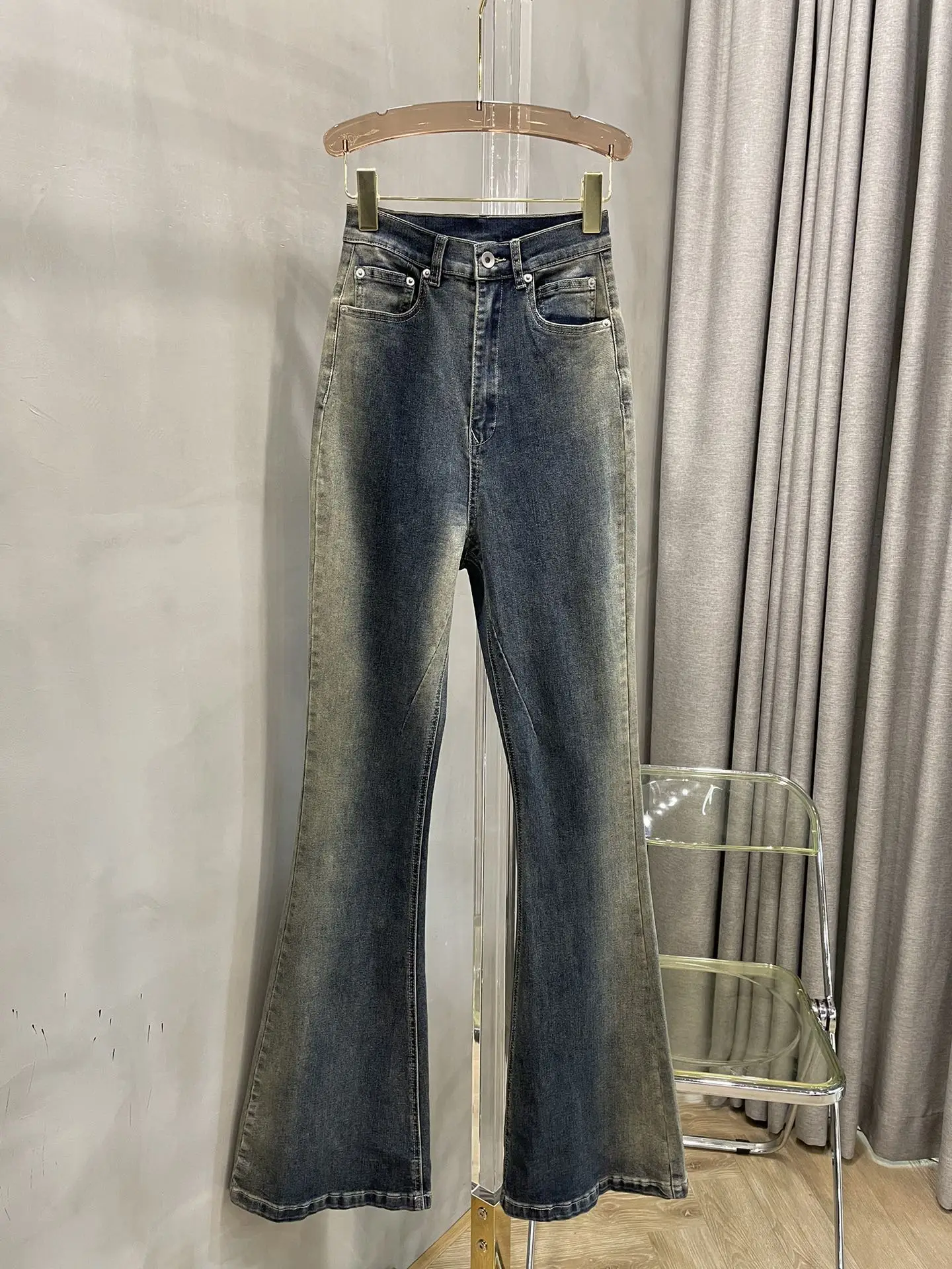 

2023 Women's Clothing washed gradient jeans Autumn Winter New 1106