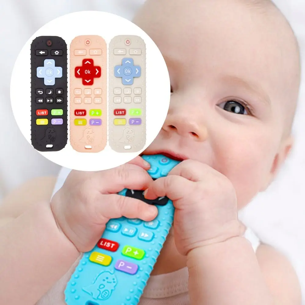 

Silicone Toddlers Molar Rod Remote Control Teether Relief Soothe Toy Baby Teething Toy Chew Toy