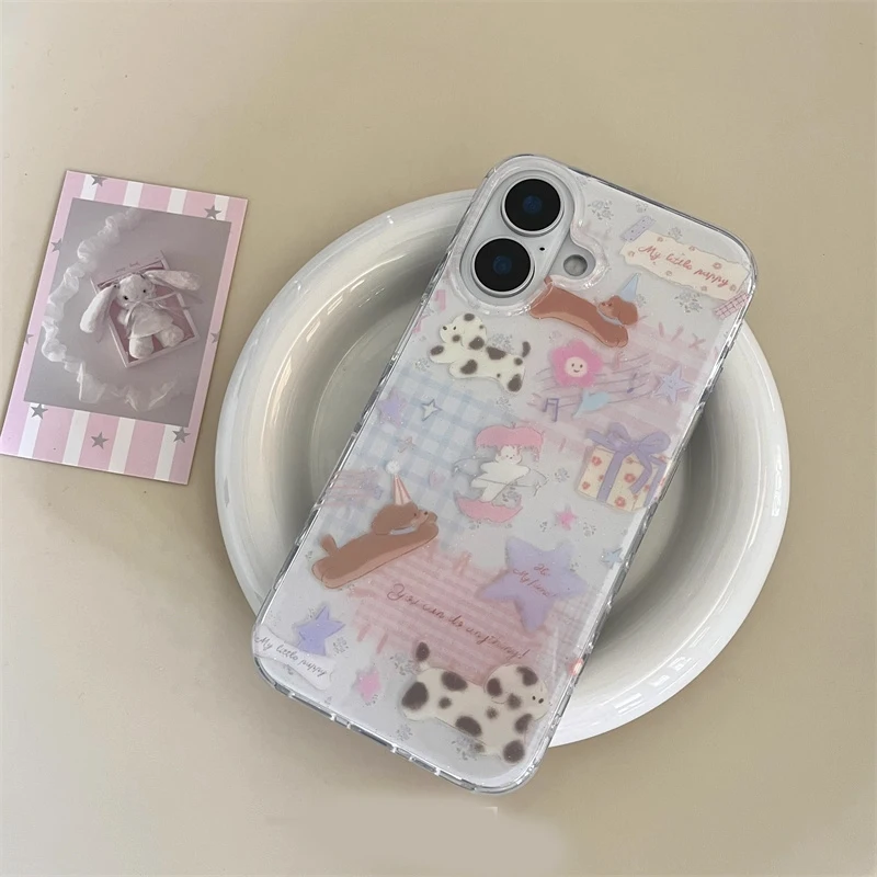Cute Star Pudding Cartoon Dog Creative Phone Case - Y2K Style Cover
