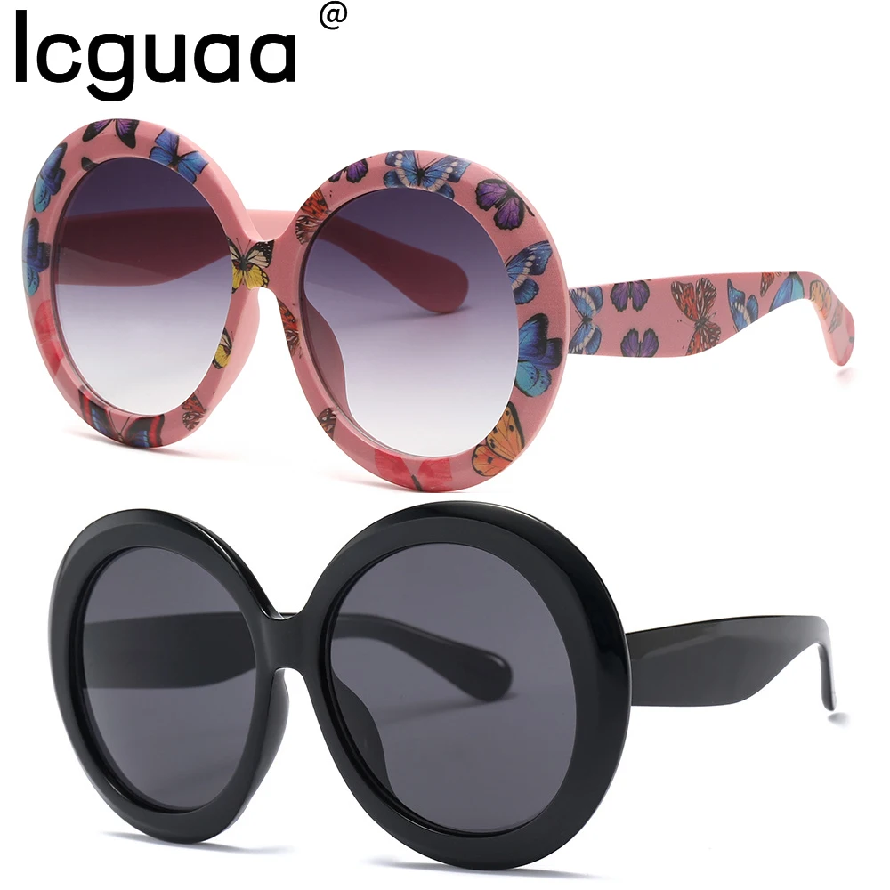 Oversized Unisex Round Sunglasses Women Fashion Retro Driving Eye Wear Men Brand Designer Green Black UV400 Oculos_voghion.com