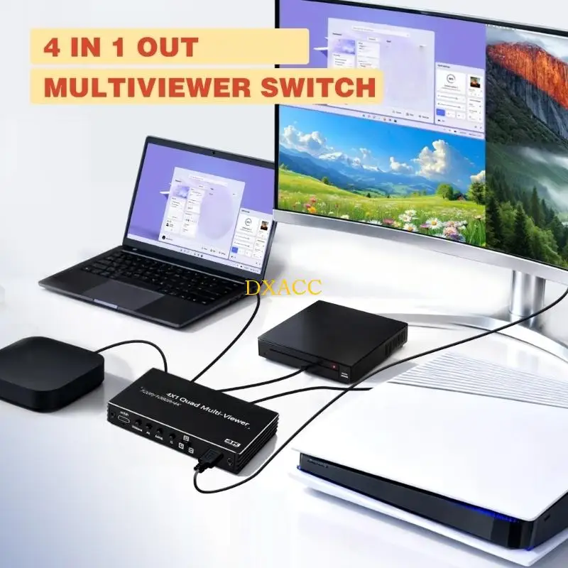 회의장용 원활한 4 in 1 전환 알루미늄 쉘을 지원하는 DXAC 고성능 HDTV 스위처
