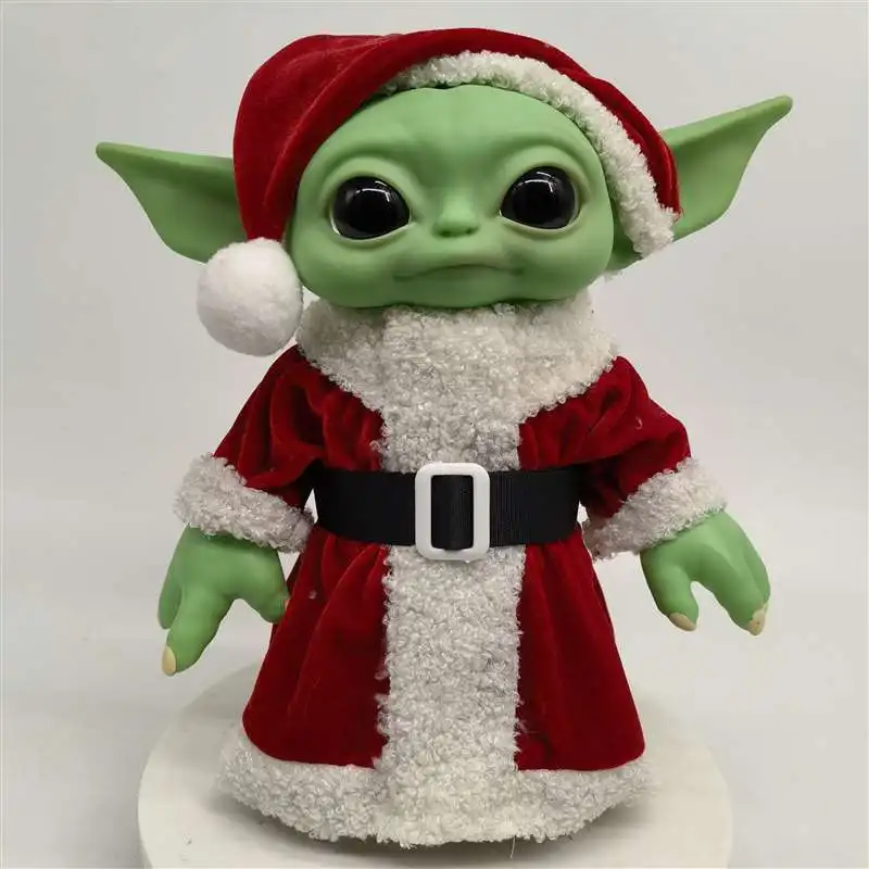 New Disney 27Cm Yoda Grogu Christmas Series Action Figure Toys Baby Yoda Star Wars Anime Hobby Doll Regali Di Compleanno Per Bambini