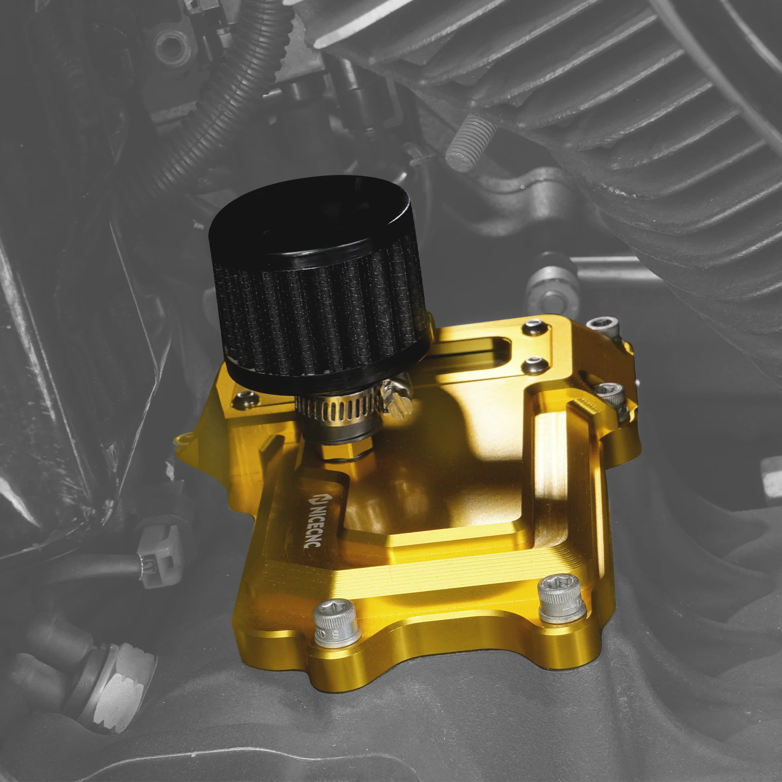 NICECNC belüftete Getriebe-Oberabdeckung für Harley Road Glide FLTR Road King FLHR Street Glide FLHX Dyna Low Rider/Street Bob CVO – Detail 20