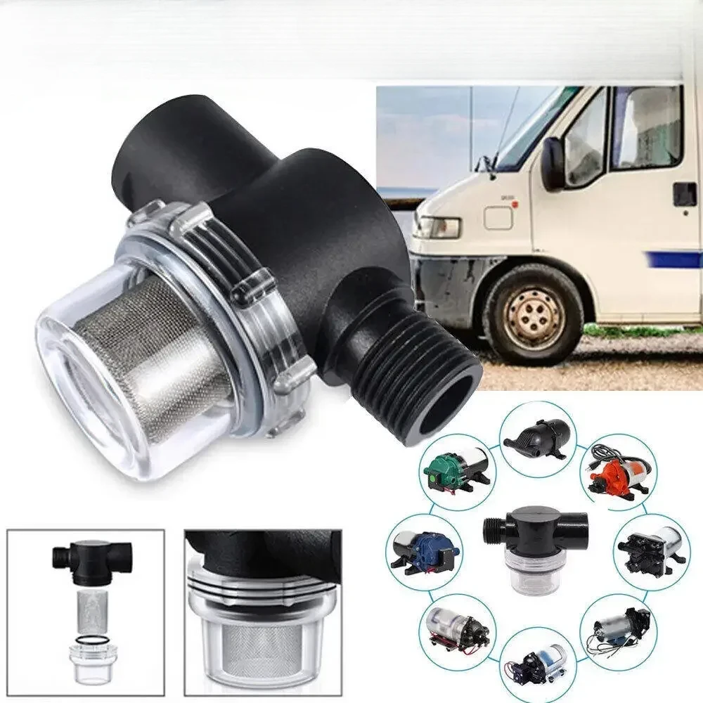 1PC Water Pump Strainer Filter, RV Replacement 1/2 Inch Twist-On Pipe Strainer Compatible With WFCO Or Shurflo Pumps