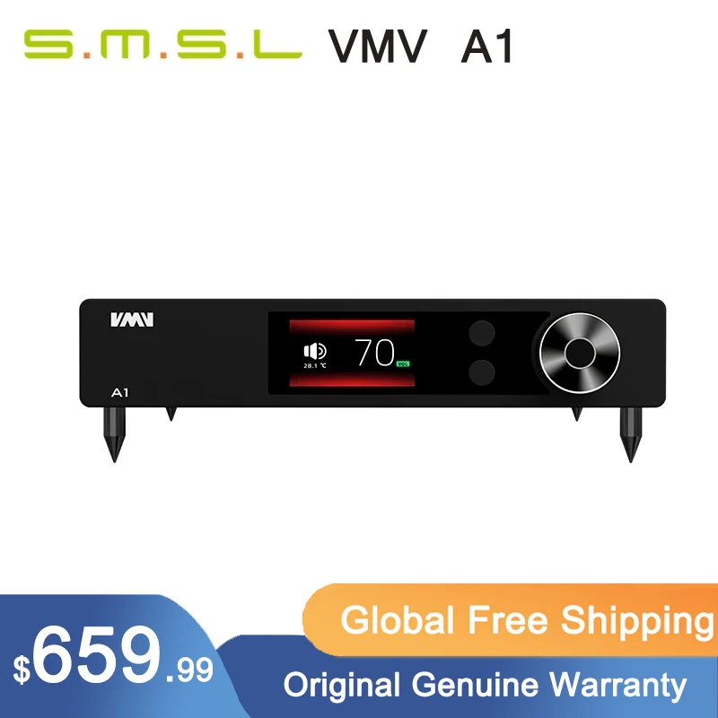

SMSL VMV A1 Audiophile Class A Amplifier RCA input speaker power amp 6.35mm Headphone Amplifier output with remote control