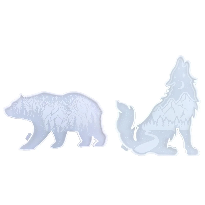 

Diy Bear Wolf Wall Pendant Ornaments Desktop Decoration Epoxy Silicone Mold