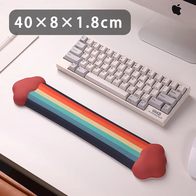 Mouse Pad Keyboard Rainbow Wrist Rest Memory Foam Silicone Ergonomic Mouse Pad for Desktop Office Computer Laptop Wrist Rest