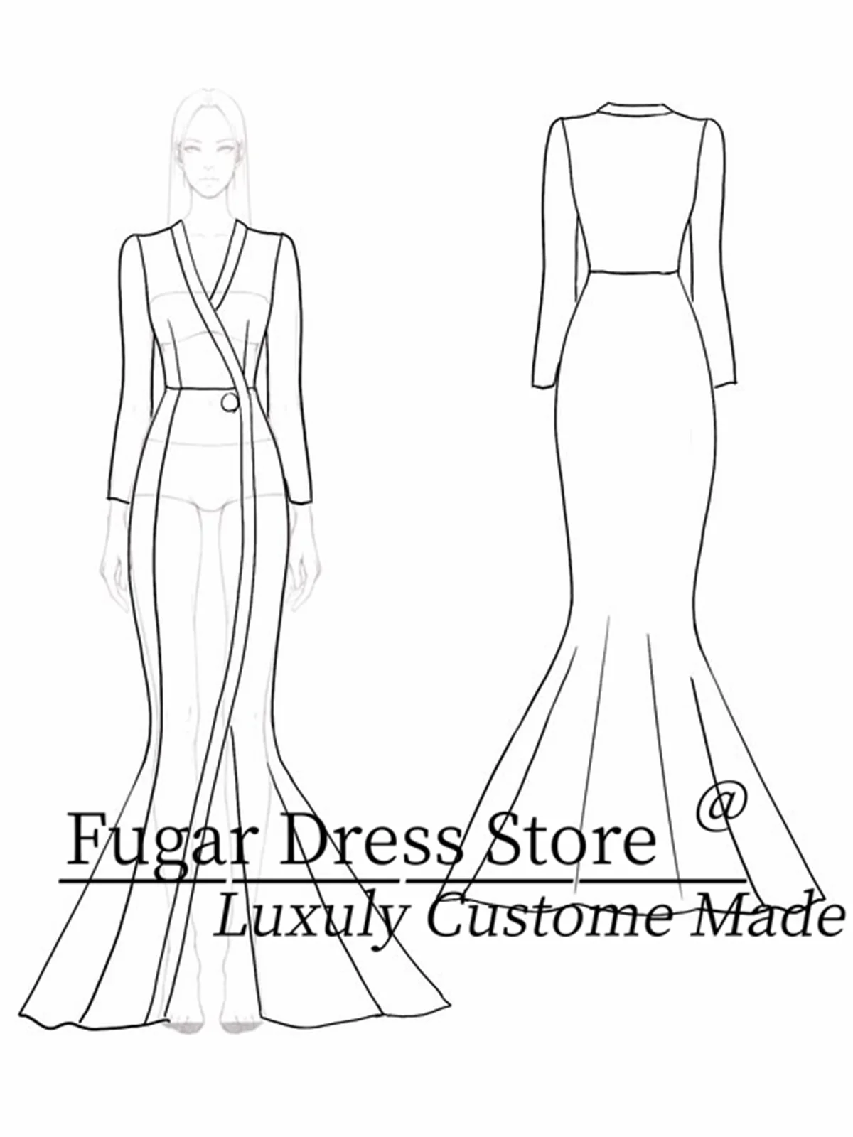 Formal Evening Dress Rhinestone Ribbon Cross Neck Mermaid Split Floor Length Gown