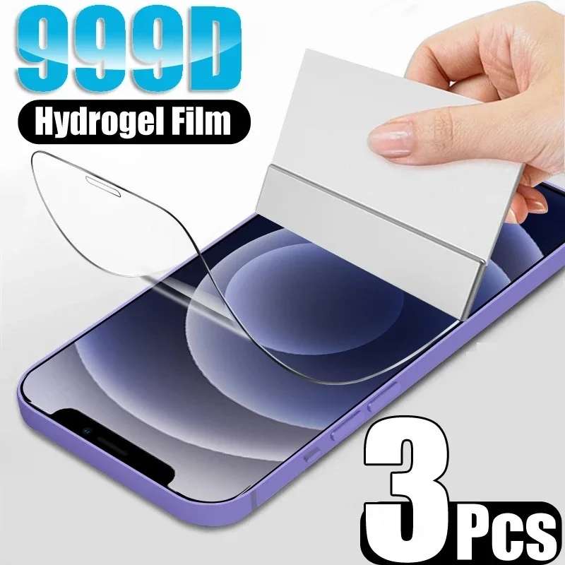 3Pcs Hydrogel Film For iPhone 14 13 12 11 Pro Max iPhone X XR Xs Max 6s