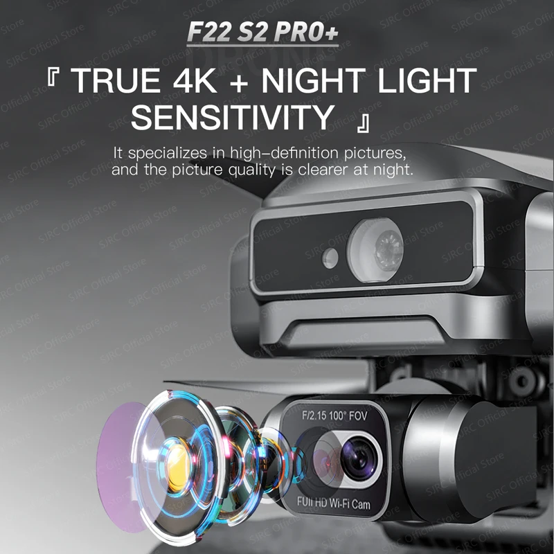 SJRC F22 S2 PRO +  4K  ī޶  ֹ ȸ 2  EIS , 5G  GPS, 6km FPV RC 