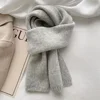 Knitting Scarf Solid Color Thickened Warm Women Scarf Cold Weather Thermal Neck Wrap Casual Outfit Scarf 3