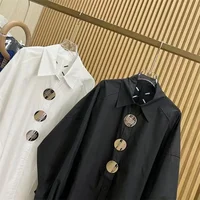 150kg Plus Size L-4XL Solid Polo Shirt for Women Embroidery Button Batwing Sleeve Female Blouses 2024 New Spring/autumn Lady Top - Image 3