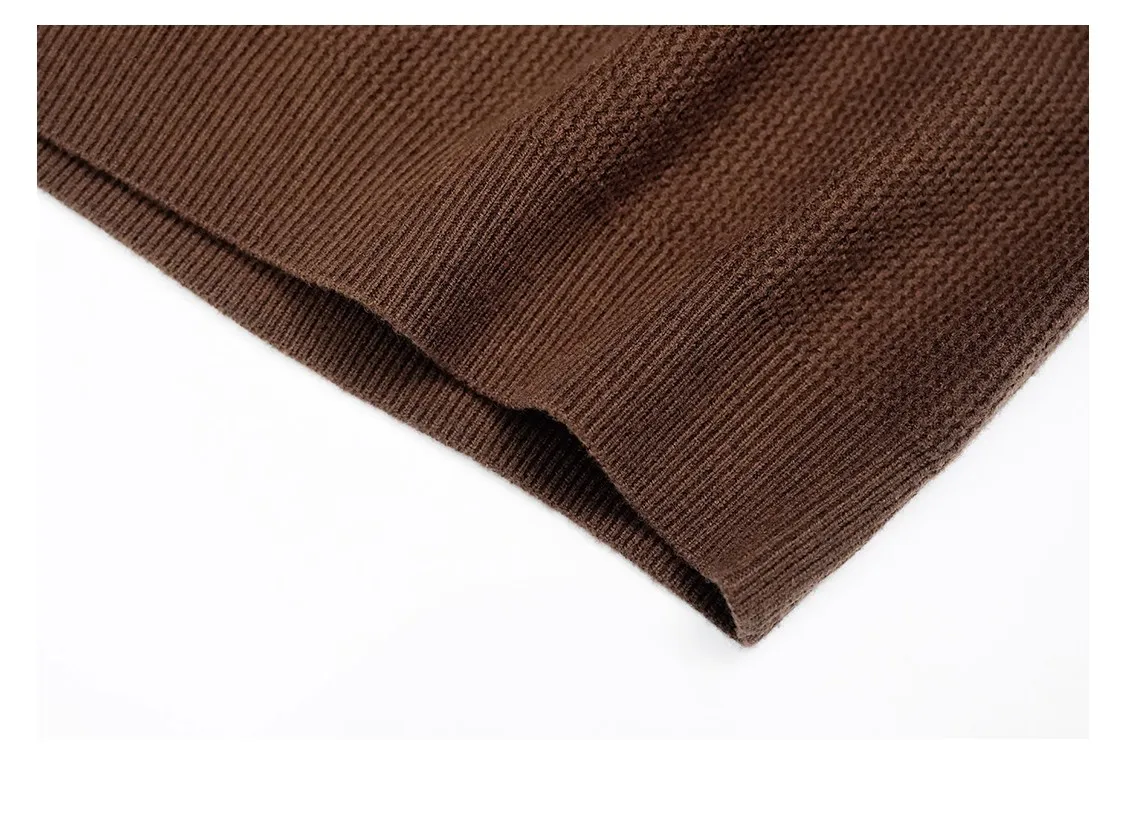 Cleanfit Herren-Strickpullover, Herbst-Frühlingspullover, koreanische weiche, schwere Polo-Pullover, minimalistisches, langärmliges, solides, lässiges Oberteil – Detail 6