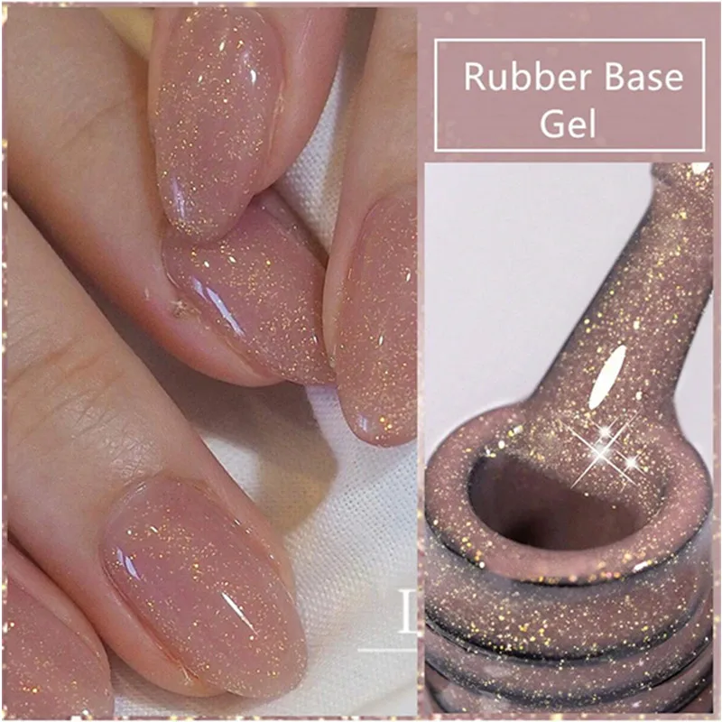 7 ml Glitzer-Gel-Nagellack auf Gummibasis, rosa, weiß, zum Einweichen von UV-LEDs, selbstnivellierender UV-Konstruktionsgel-Lack, Maniküre-Nagelzubehör