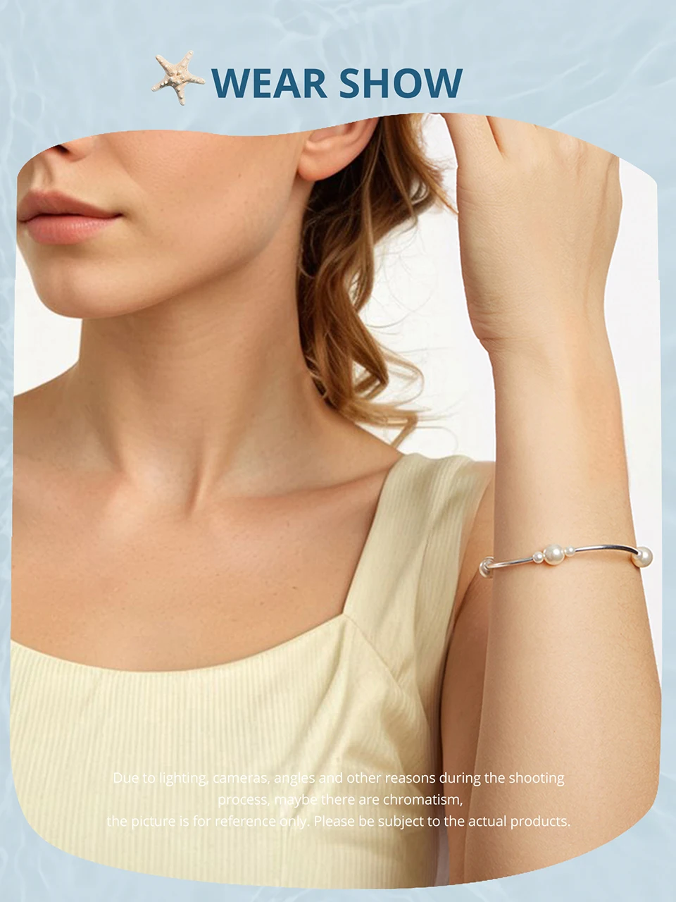 Sterling Silver Pearl Bracelet Wedding Stretchable Bangle