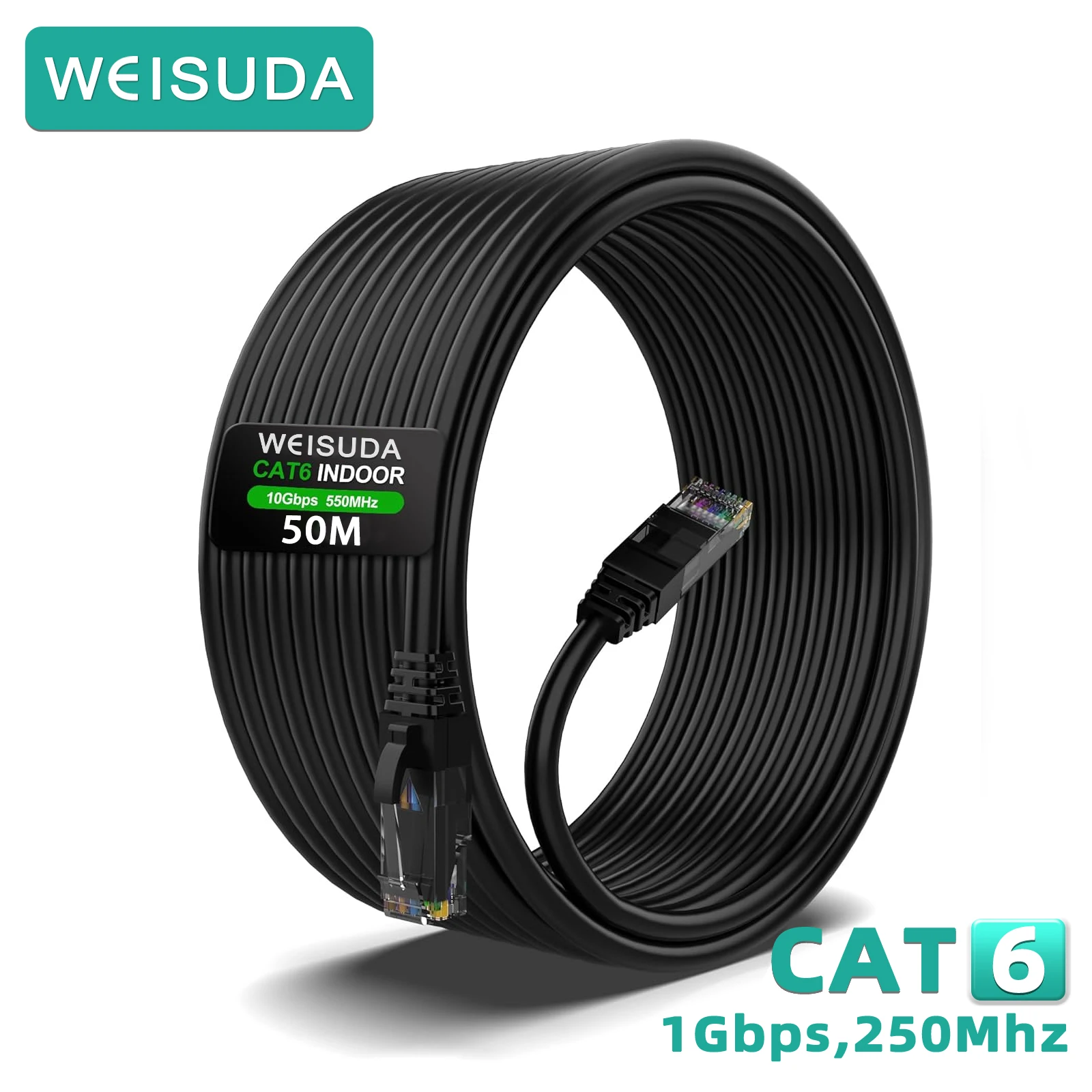 Câble Ethernet extérieur Cat6, 0.5M ~ 50M, 26awg, 10Gbps, câble réseau, cuivre pur, Patch CAT6 souterrain étanche à usage Direct